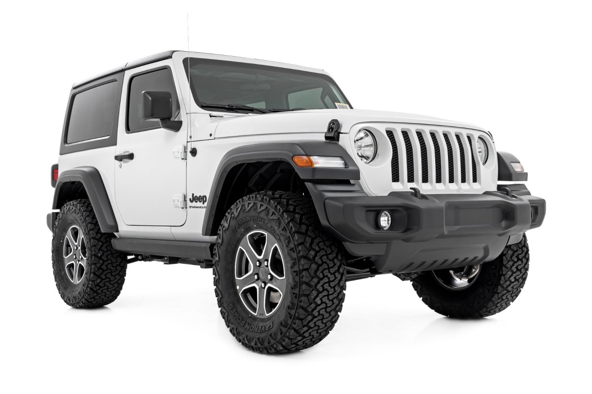 Jeep Wrangler Power Running Boards - Rough Country - Dual Electric Motor - '18-'25